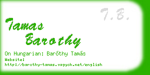 tamas barothy business card